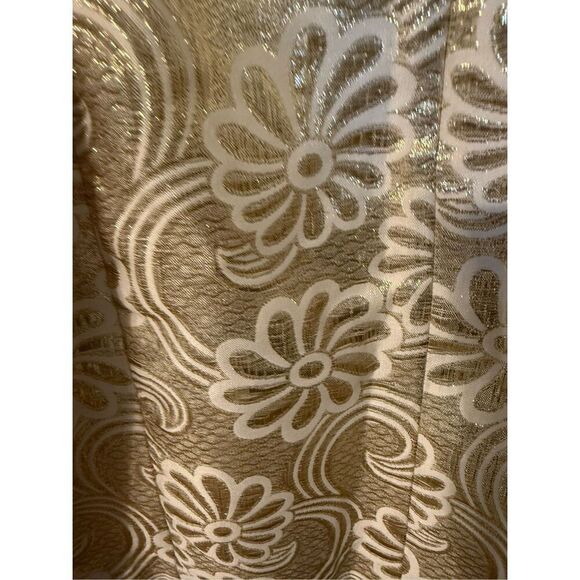 Lilly Pulitzer Size 10 Largo Shift Dress Gold Metallic Flower Jacquard Cocktail - Picture 13 of 15